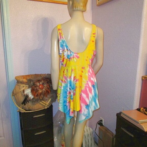 NEW Esprlia TIE DYE Boho Size 18W TANKIN Swim TOP Witchy HANKY Hippie PLUS Tunic - Picture 8 of 12